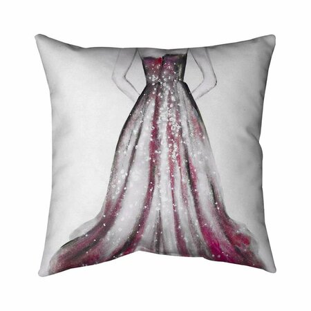 FONDO 26 x 26 in. Pink Princess Dress-Double Sided Print Indoor Pillow FO2774106